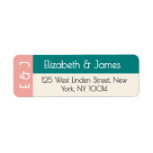 Transformative Teal Modern  Contemporary Wedding Etiket (Voorkant)