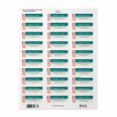 Transformative Teal Modern  Contemporary Wedding Etiket (Full Sheet)