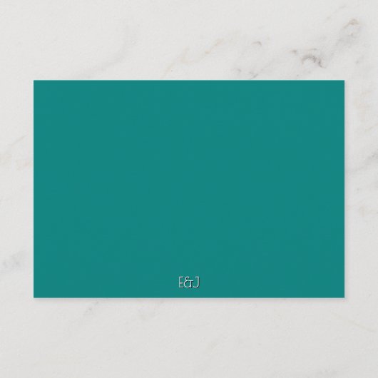 Transformative Teal Modern  Contemporary Wedding Informatiekaartje (Achterkant)