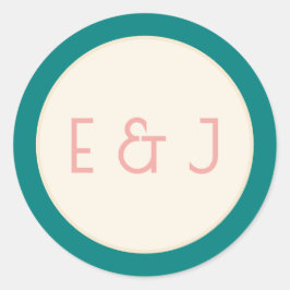 Transformative Teal Modern  Contemporary Wedding Ronde Sticker