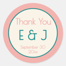 Transformative Teal Modern  Contemporary Wedding Ronde Sticker