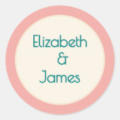 Transformative Teal Modern  Contemporary Wedding Ronde Sticker (Voorkant)