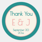 Transformative Teal Modern  Contemporary Wedding Ronde Sticker (Voorkant)