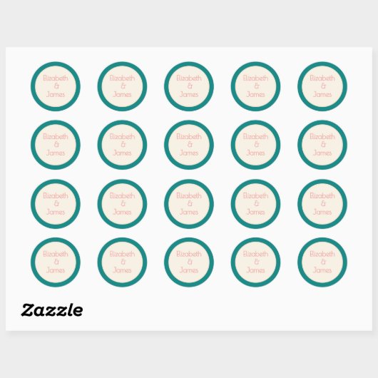 Transformative Teal Modern  Contemporary Wedding Ronde Sticker (Vel)