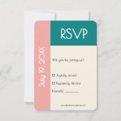 Transformative Teal Modern Contemporary Wedding RSVP Kaartje (Voorkant)