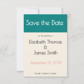Transformative Teal Modern  Contemporary Wedding Save The Date (Voorkant)