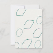 Transformative Teal Modern Craft Wedding Details Kaart (Achterkant)