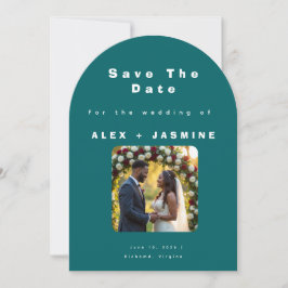 Transformative Teal Modern Save The Date Kaart