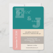 Transformative Teal Modern Script Wedding Kaart (Voorkant)