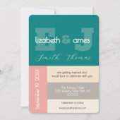 Transformative Teal Modern Script Wedding Kaart (Voorkant)