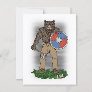 Transformed Viking Berserker of Werebear Briefkaart