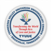 Transformeer de wereld - Liefde en Gerechtigheid Sticker (Voorkant)