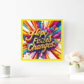 "Transformeer je leven" Vierkante Klok (Huis)