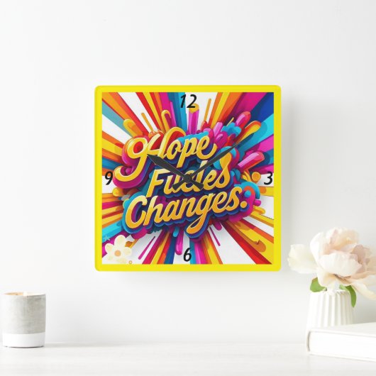 "Transformeer je leven" Vierkante Klok (Huis)