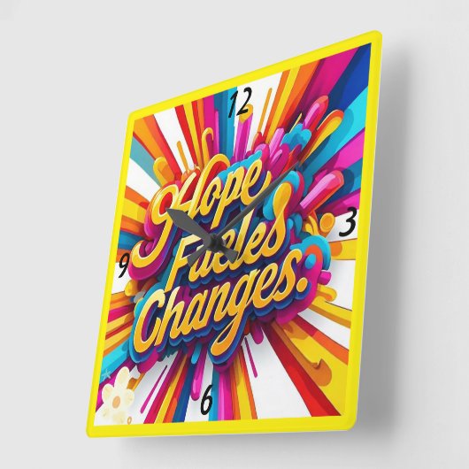 "Transformeer je leven" Vierkante Klok (Hoek)