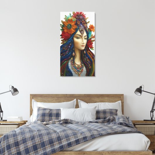 Transformeer je muren De levendige geest van Shakt Canvas Afdruk (Insitu (Slaapkamer))