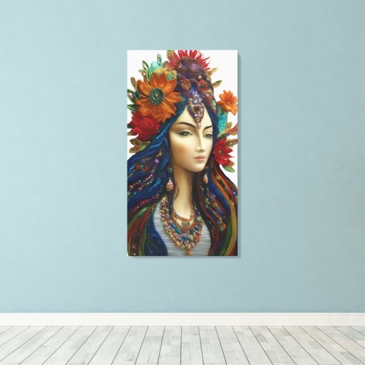 Transformeer je muren De levendige geest van Shakt Canvas Afdruk (Insitu (Houten vloer))