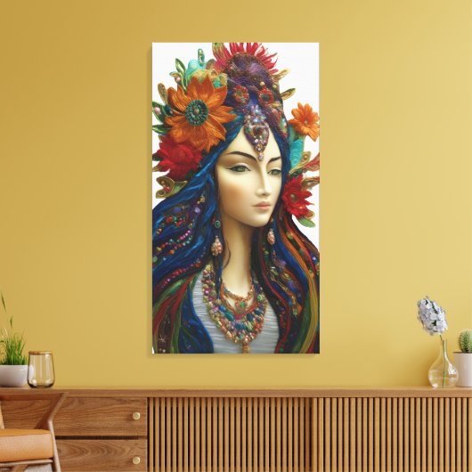 Transformeer je muren De levendige geest van Shakt Canvas Afdruk (Insitu (Woonkamer))