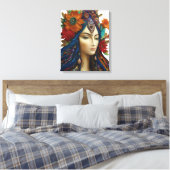Transformeer je muren De levendige geest van Shakt Canvas Afdruk (Insitu (Slaapkamer))