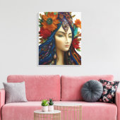 Transformeer je muren De levendige geest van Shakt Canvas Afdruk (Insitu (Woonkamer))