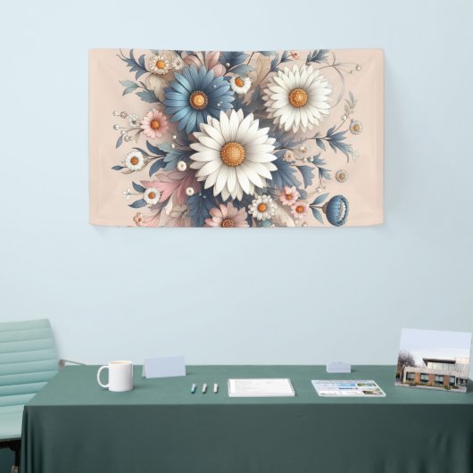 Transformeer je ruimte met elegante madeliefjes bl spandoek (Beurs)