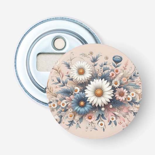 Transformeer je ruimte met elegante madeliefjesblo button flesopener (Voorkant)