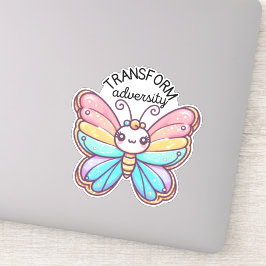 Transformeer tegenspoed vlinder sticker