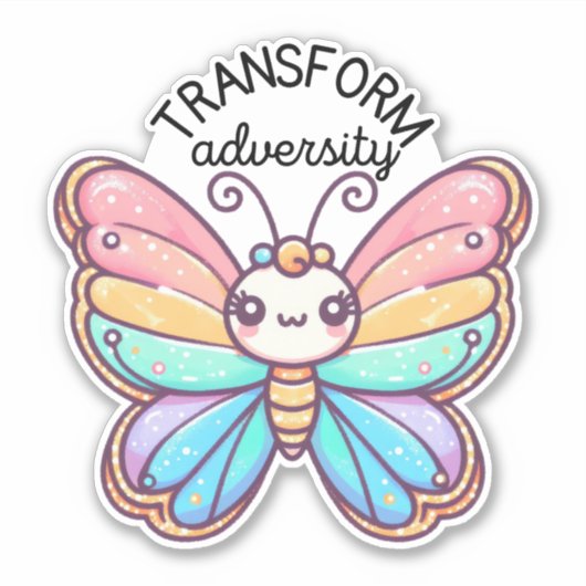 Transformeer tegenspoed vlinder waterdicht sticker (Voorkant)