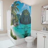 "Transformeer uw badkamer met kustrust" Douchegordijn (In situ)