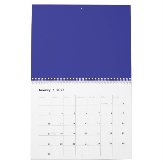 Transformeer uw ruimte met een verbluffende blauwe kalender (Jan 2027)