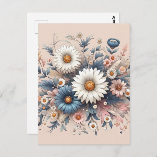 Transformeer uw ruimte met Elegant Daisy Floral Briefkaart (Voorkant / Achterkant)