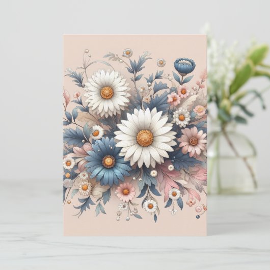 Transformeer uw ruimte met Elegant Daisy Floral Kaart (Staand voorkant)