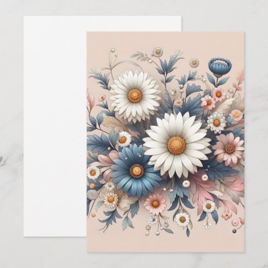 Transformeer uw ruimte met Elegant Daisy Floral Kaart (Voorkant / Achterkant)