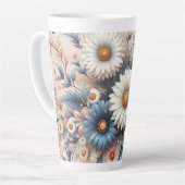 Transformeer uw ruimte met Elegant Daisy Floral Latte Mok (Linkerhoek)