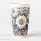 Transformeer uw ruimte met Elegant Daisy Floral Latte Mok (Voorkant)