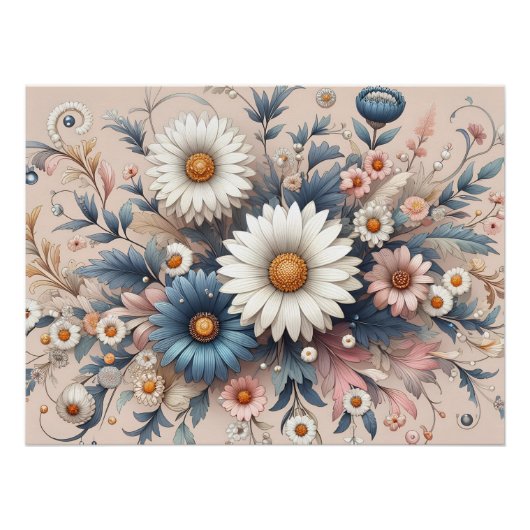 Transformeer uw ruimte met Elegant Daisy Floral Perfect Poster (Voorkant)