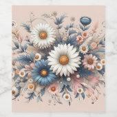 Transformeer uw ruimte met Elegant Daisy Floral Wijn Etiket (Enkel label)