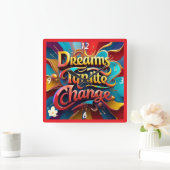 "Transformeer uw wereld" Vierkante Klok (Huis)