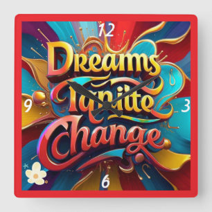 "Transformeer uw wereld" Vierkante Klok