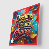 "Transformeer uw wereld" Vierkante Klok (Hoek)