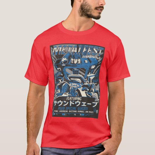 Transformers Metal Fest Soundwave Comic Style Post T-shirt (Voorkant)
