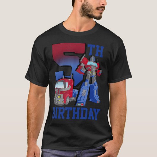 Transformers Optimus Prime 5e verjaardag Gradient T-shirt (Voorkant)