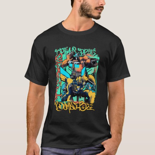 Transformers Rise of the Beasts Optimus Bee Graffi T-shirt (Voorkant)