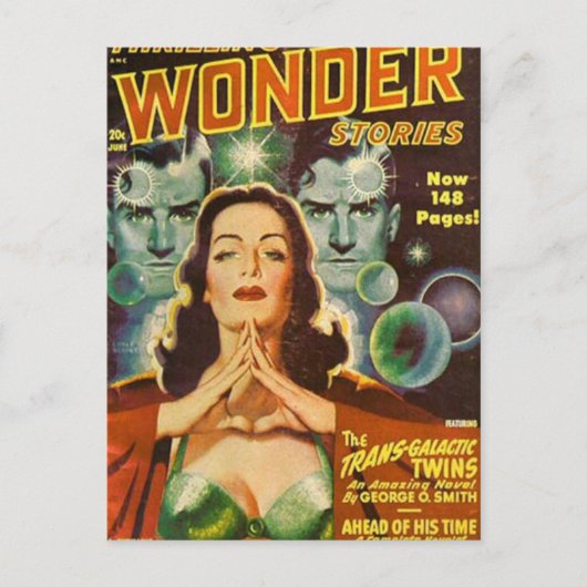 Transgalactische tweelingen briefkaart (Voorkant)