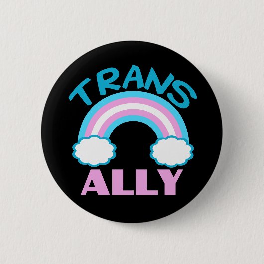 Transgender Ally Black Ronde Button 5,7 Cm (Voorkant)