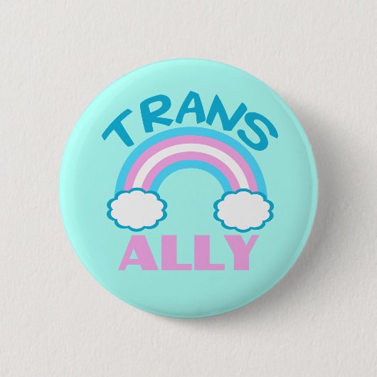 Transgender Ally Blauwgroen Ronde Button 5,7 Cm (Voorkant)