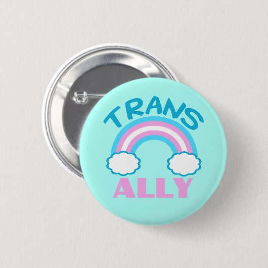 Transgender Ally Blauwgroen Ronde Button 5,7 Cm (Voorkant /achterkant)