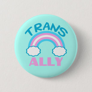 Transgender Ally Blauwgroen Ronde Button 5,7 Cm