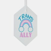 Transgender Ally Trans Rainbow  Kerstkerst Glas Ornament (Voorkant Rechts)