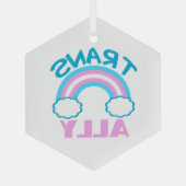 Transgender Ally Trans Rainbow  Kerstkerst Glas Ornament (Achterkant)